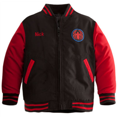 Personalizable Spider-Man Varsity Jacket for Boys